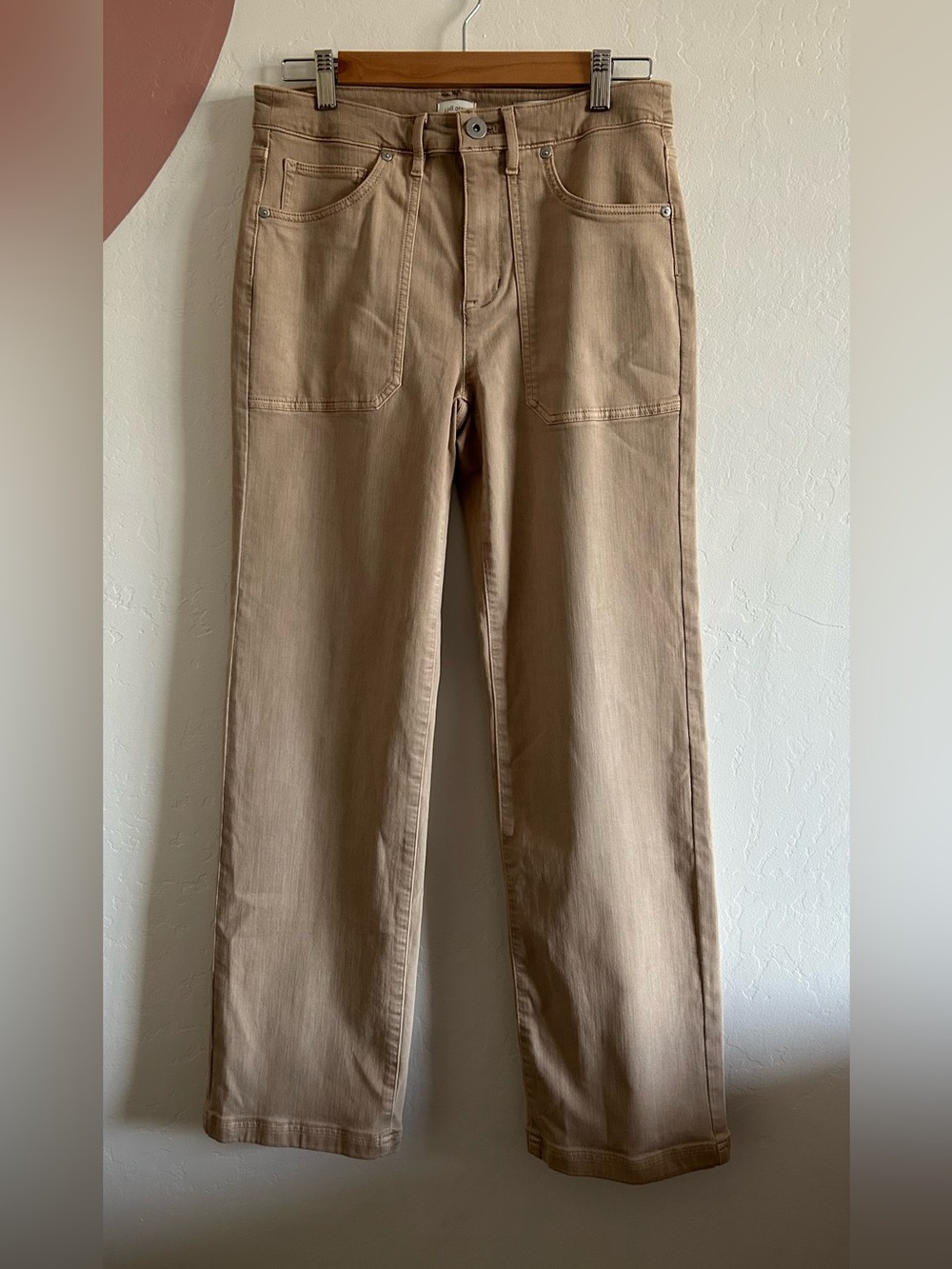 J. Jill High-Rise Wide-Leg Jeans in Tan size 6